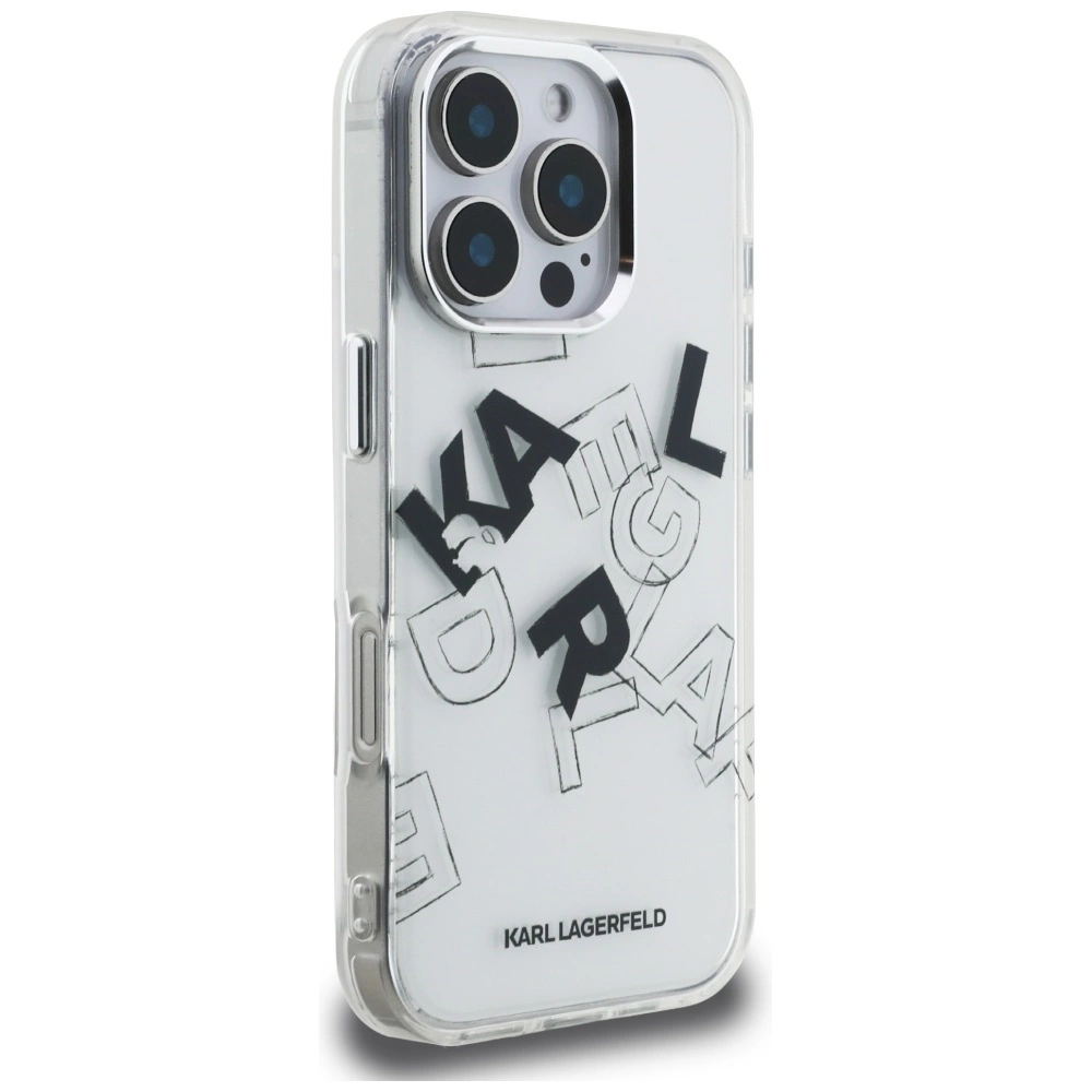 Karl Lagerfeld IML Sketched Graphic Case for iPhone 16 Pro Max - Cleareng