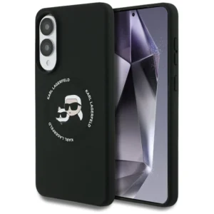 Karl Lagerfeld Silicone nauble Heads And Circle MagSafe case for Samsung Galaxy S25 Edge - blackeng