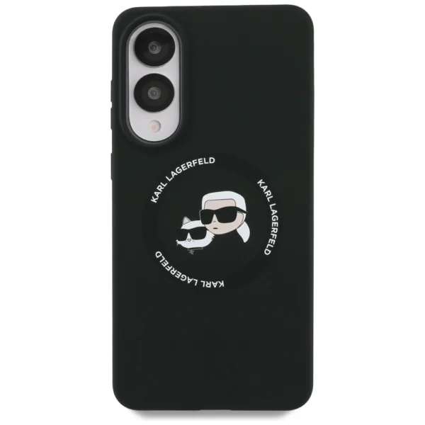 Karl Lagerfeld Silicone nauble Heads And Circle MagSafe case for Samsung Galaxy S25 Edge - blackeng