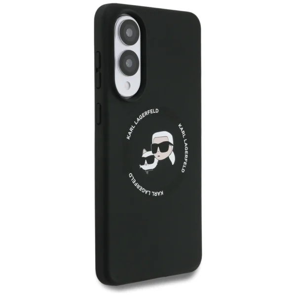 Karl Lagerfeld Silicone nauble Heads And Circle MagSafe case for Samsung Galaxy S25 Edge - blackeng