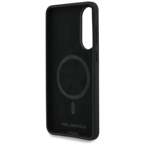 Karl Lagerfeld Silicone nauble Heads And Circle MagSafe case for Samsung Galaxy S25 Edge - blackeng