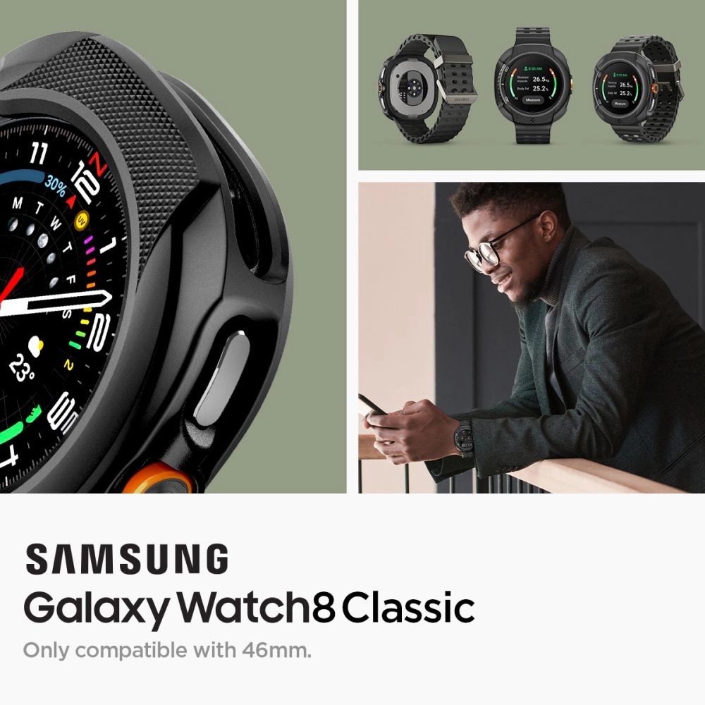 Spigen Liquid Air Case for Samsung Galaxy Watch 8 Classic 46mm - Blackeng