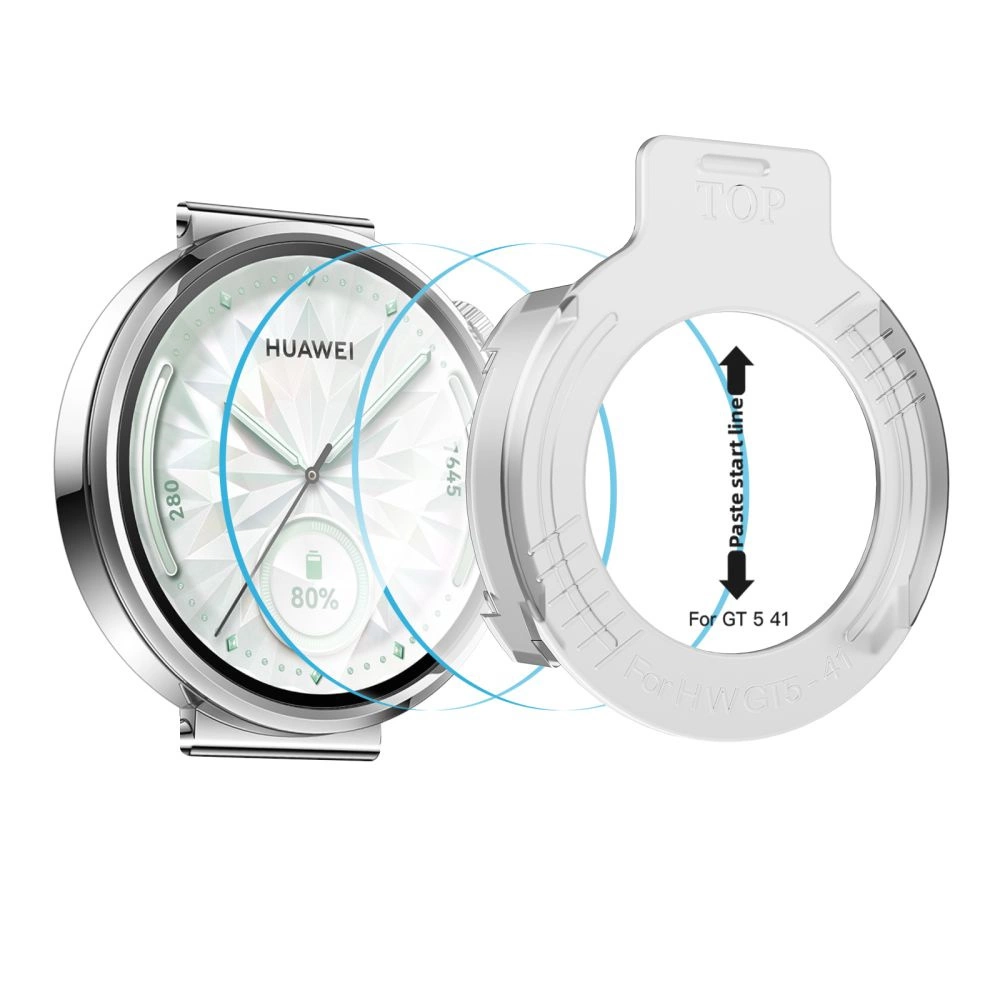 Tech-Protect Easy Set+ 2-pack tempered glass for Huawei Watch GT 5 41 mm - transparenteng