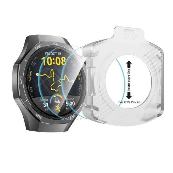 Tech-Protect Easy Set+ 2-pack tempered glass for Huawei Watch GT 5 Pro 46 mm - transparenteng