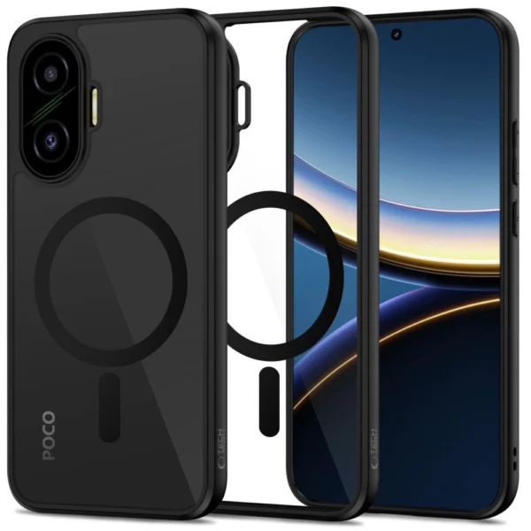 Tech-Protect MagMat MagSafe Case for Xiaomi Poco F7 5G - Black and Transparenteng