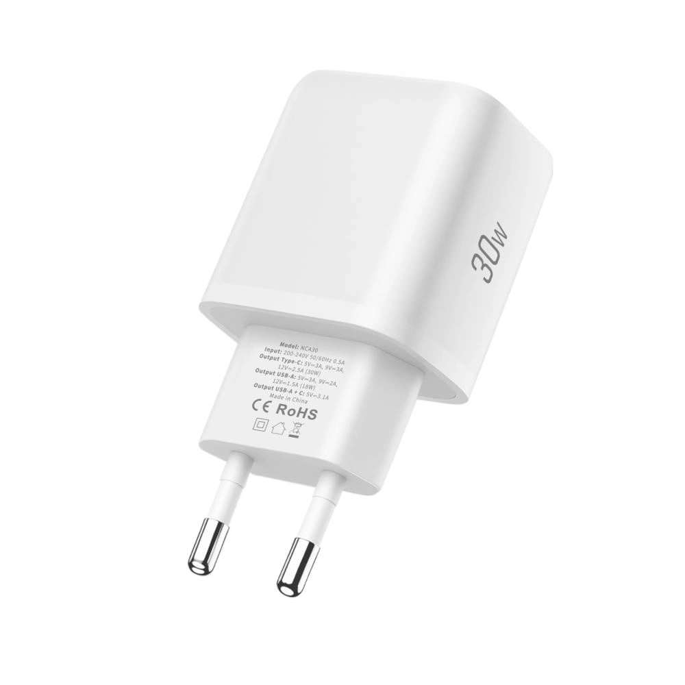 Tech-Protect NCA30 PD 30W QC3.0 USB-A / USB-C Wall Charger + USB-C / Lightning Cable 100cm - Whiteeng