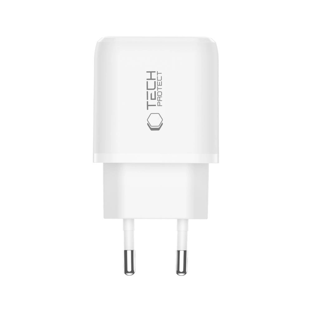 Tech-Protect NCA20 PD 20W QC3.0 USB-A / USB-C Wall Charger - Whiteeng