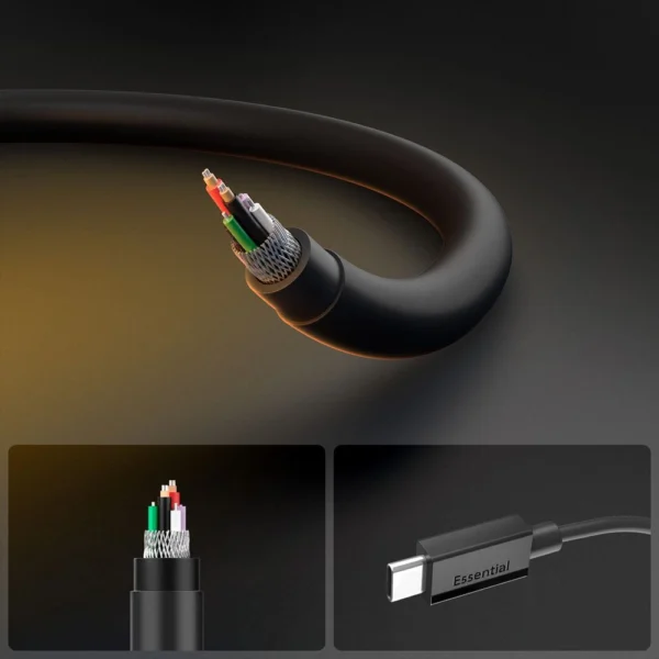 Spigen EB6020CC 60W Cable + USB-C / USB-C Cable 200 cm - Blackeng
