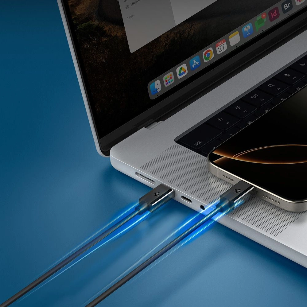 Spigen EB6020CC 60W Cable + USB-C / USB-C Cable 200 cm - Blackeng