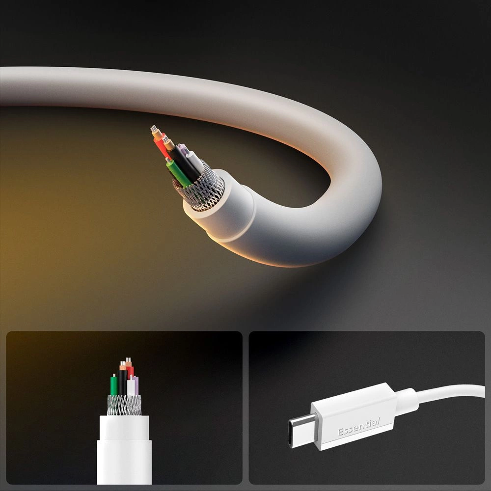 Spigen EB6020CC 60W Cable + USB-C / USB-C Cable 200 cm - Whiteeng