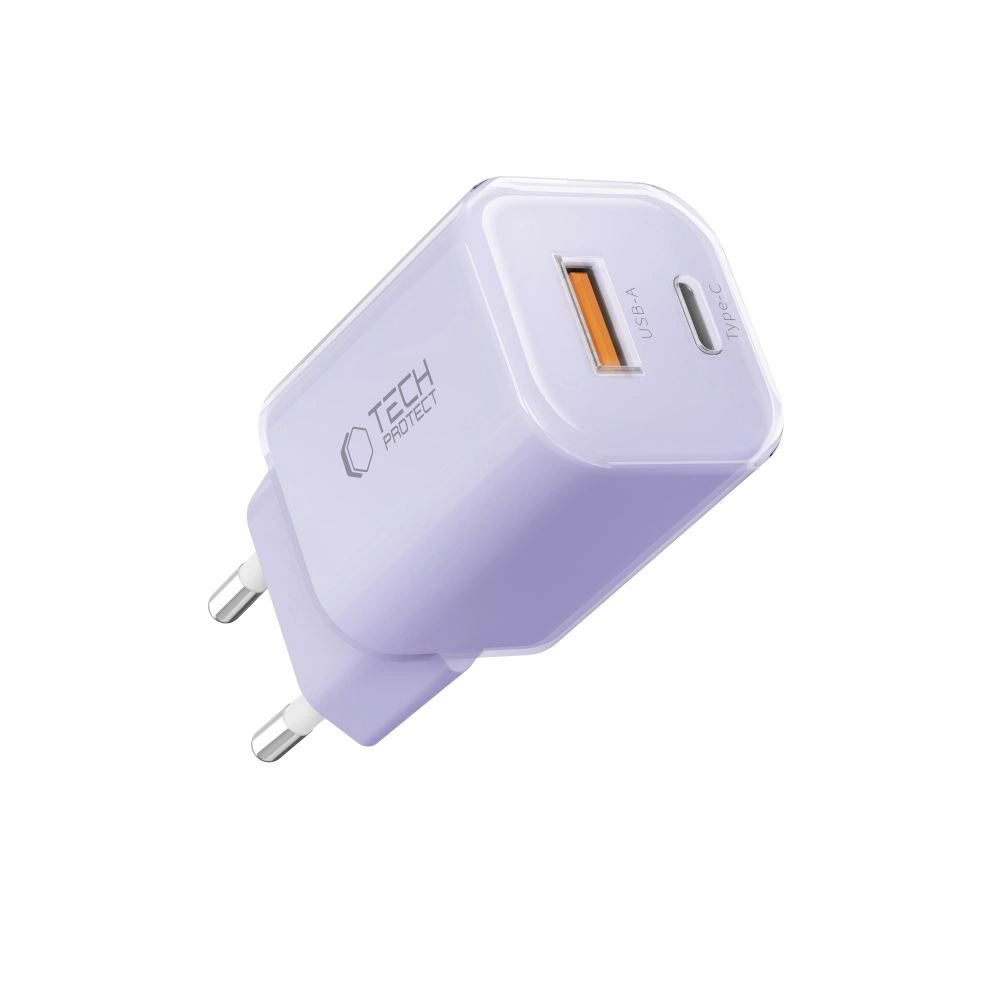 Tech-Protect NCM33 PD 33W QC3.0 USB-C / USB-C Wall Charger - Purpleeng