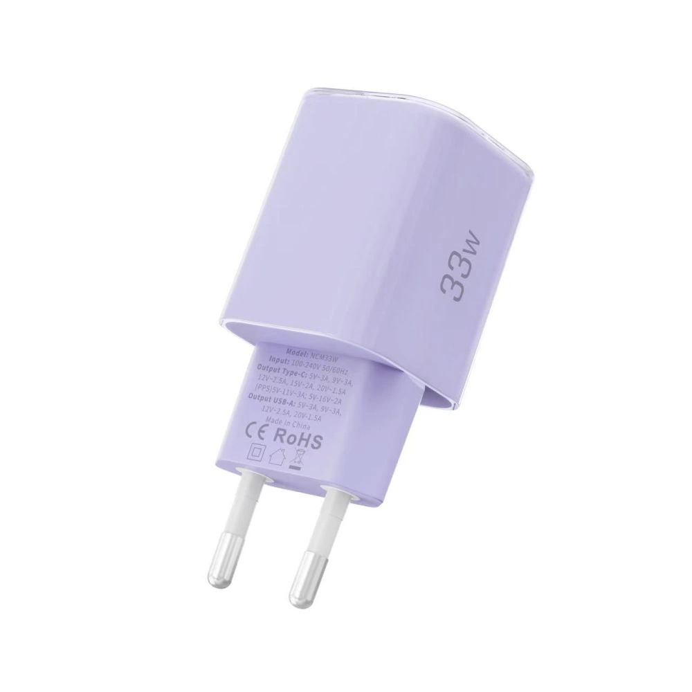 Tech-Protect NCM33 PD 33W QC3.0 USB-C / USB-C Wall Charger - Purpleeng