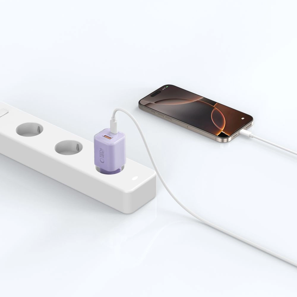 Tech-Protect NCM33 PD 33W QC3.0 USB-C / USB-C Wall Charger - Purpleeng