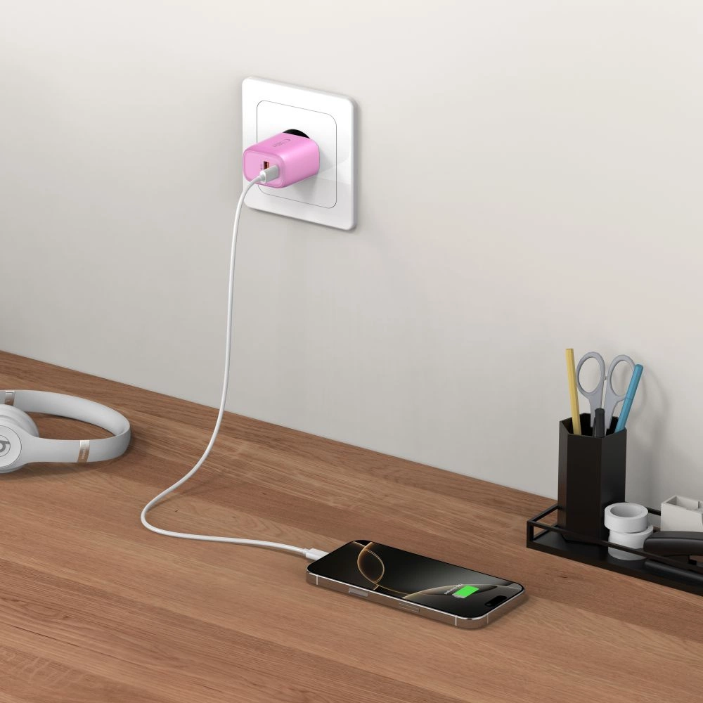Tech-Protect NCA20 PD 20W QC3.0 USB-A / USB-C Wall Charger - Pinkeng