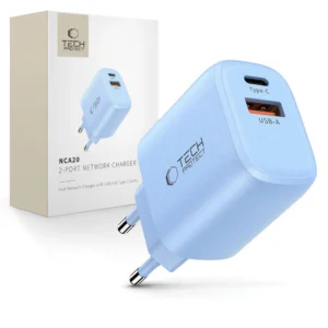 Tech-Protect NCA20 PD 20W QC3.0 USB-A / USB-C Wall Charger - Blueeng