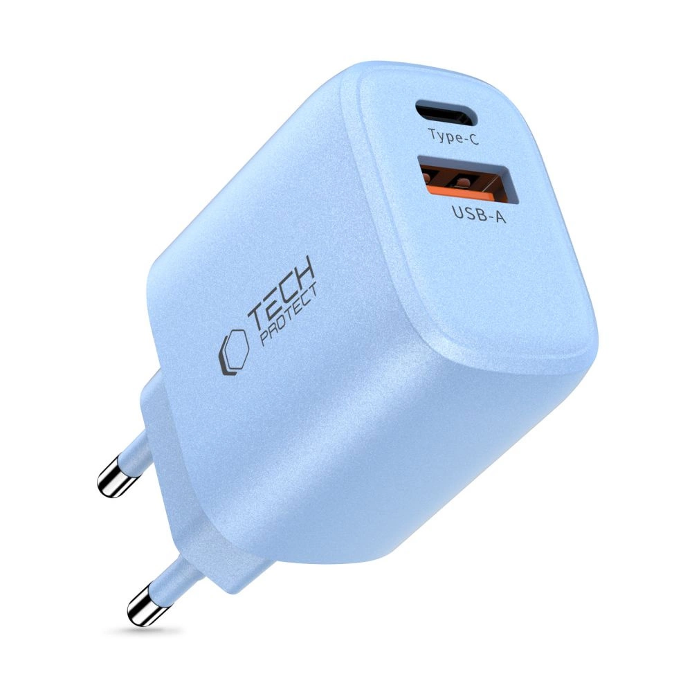 Tech-Protect NCA20 PD 20W QC3.0 USB-A / USB-C Wall Charger - Blueeng
