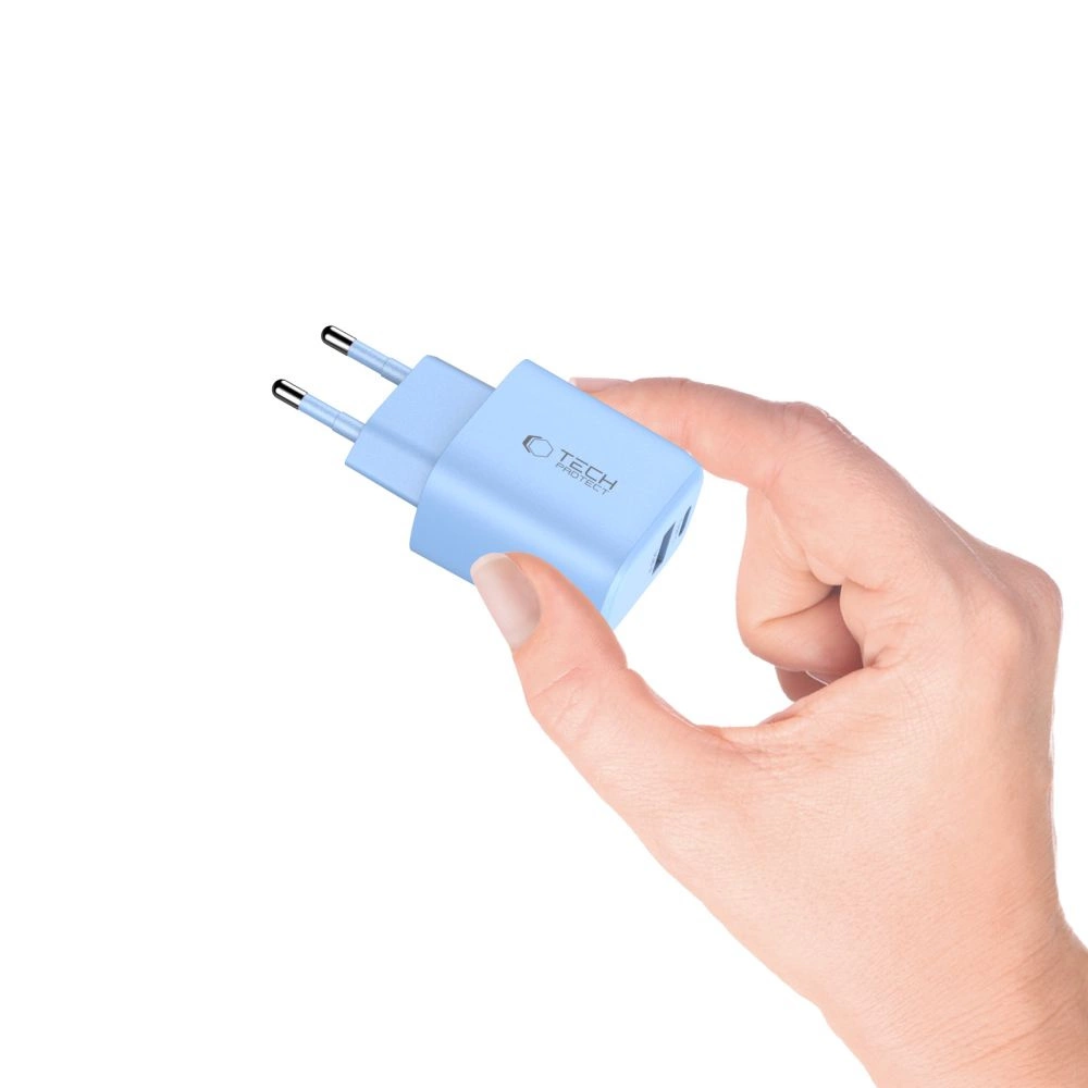 Tech-Protect NCA20 PD 20W QC3.0 USB-A / USB-C Wall Charger - Blueeng