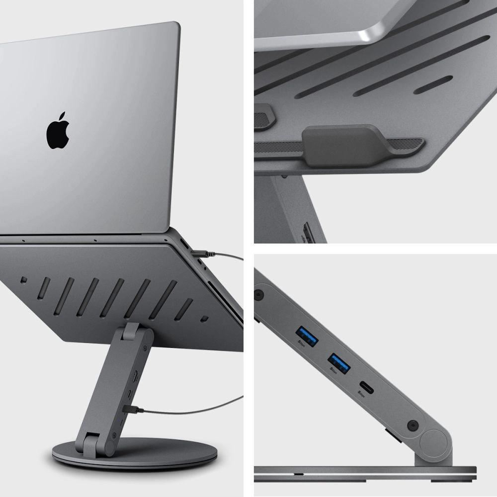 Spigen LD204H Stand + Hub 6-in-1 - Grayeng