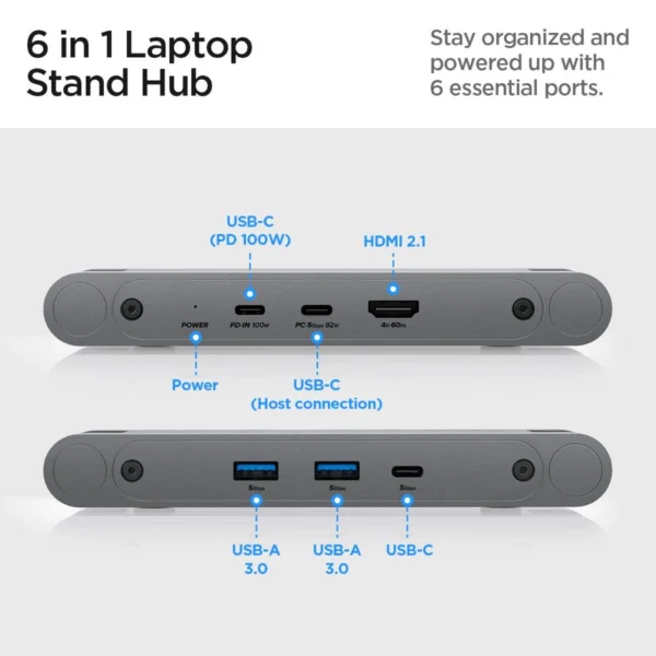 Spigen LD204H Stand + Hub 6-in-1 - Grayeng