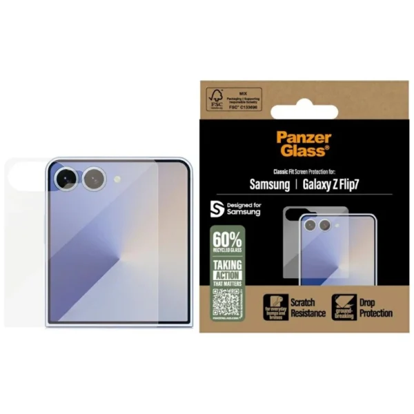 PanzerGlass Classic Fit Tempered Glass for Samsung Galaxy Z Flip7eng