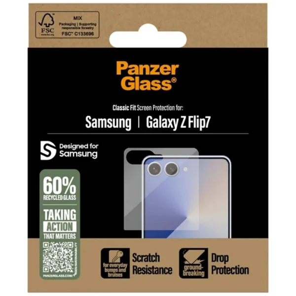 PanzerGlass Classic Fit Tempered Glass for Samsung Galaxy Z Flip7eng