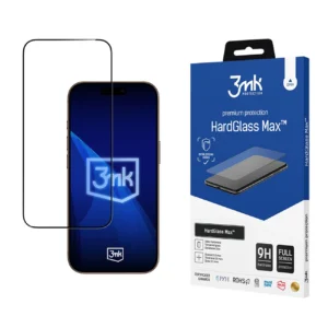 Reinforced 3mk HardGlass Max Black Tempered Glass for Apple iPhone 17 Pro Maxeng