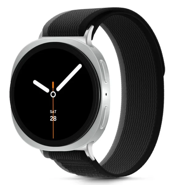 Tech-Protect Nylon Stripe Strap for Samsung Galaxy Watch 40/44/46 mm - Black and Orangeeng