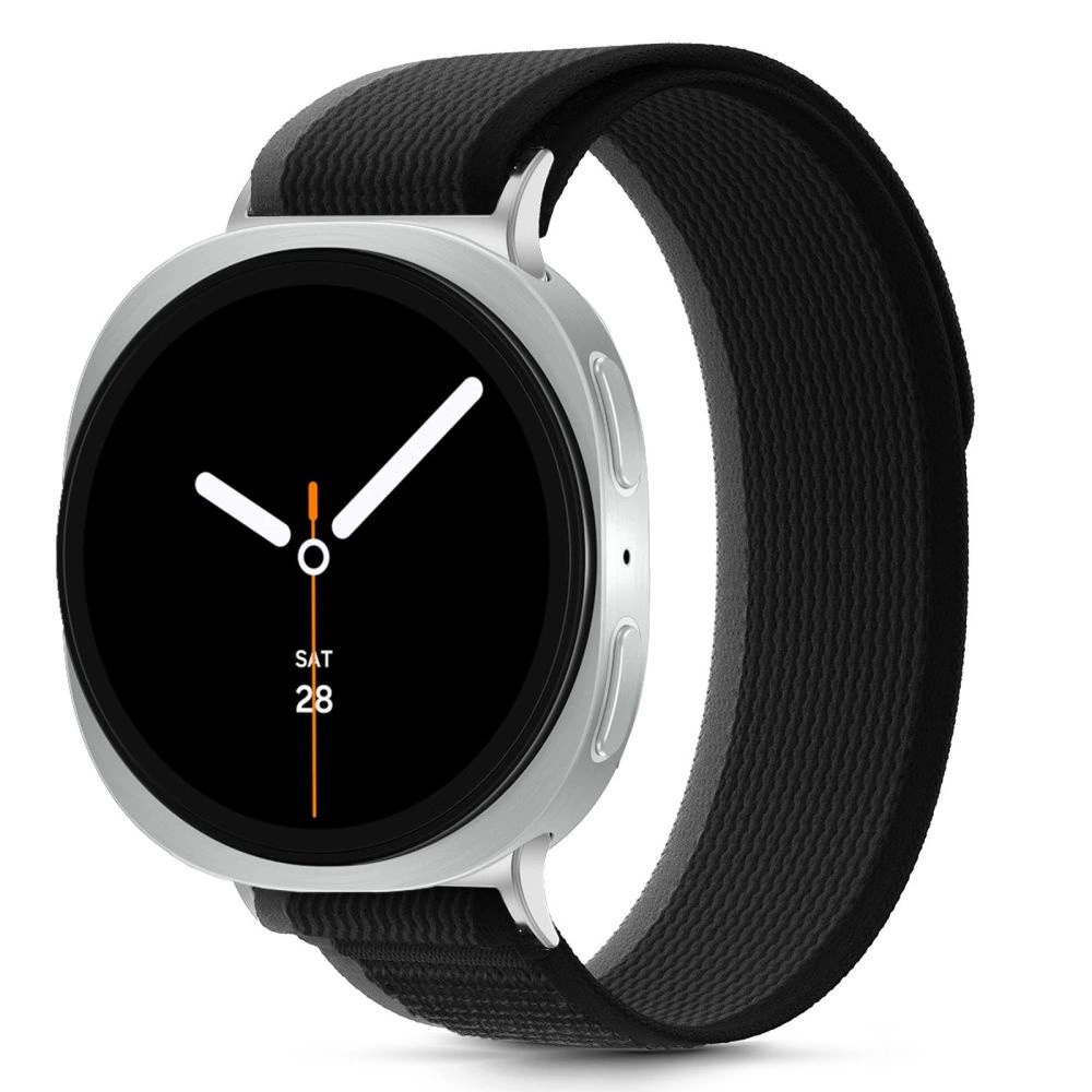 Tech-Protect Nylon Stripe Strap for Samsung Galaxy Watch 40/44/46 mm - Black and Orangeeng