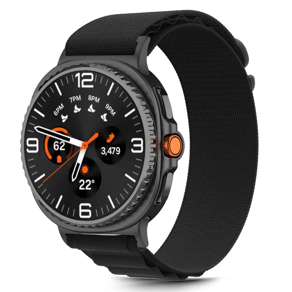 Tech-Protect Nylon Stripe Strap for Samsung Galaxy Watch 40/44/46 mm - Blackeng