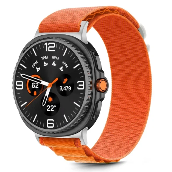 Tech-Protect Nylon Stripe Strap for Samsung Galaxy Watch 40/44/46 mm - Orangeeng
