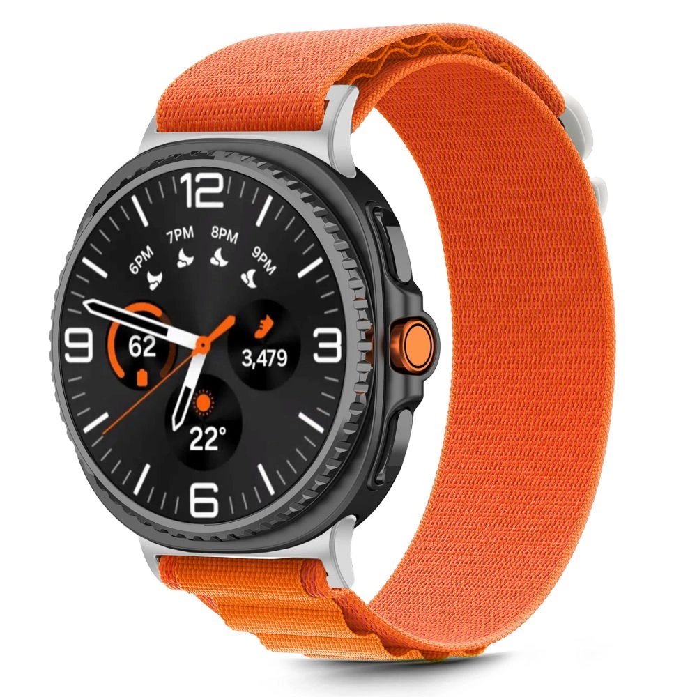 Tech-Protect Nylon Stripe Strap for Samsung Galaxy Watch 40/44/46 mm - Orangeeng