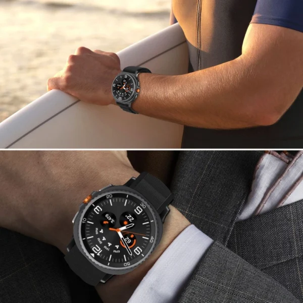 Tech-Protect Nylon Stripe Strap for Samsung Galaxy Watch 40/44/46 mm - Orangeeng