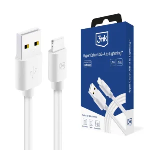 3mk Hyper USB-A Lightning cable 1.2m 5V/2.1A 12W - whiteeng