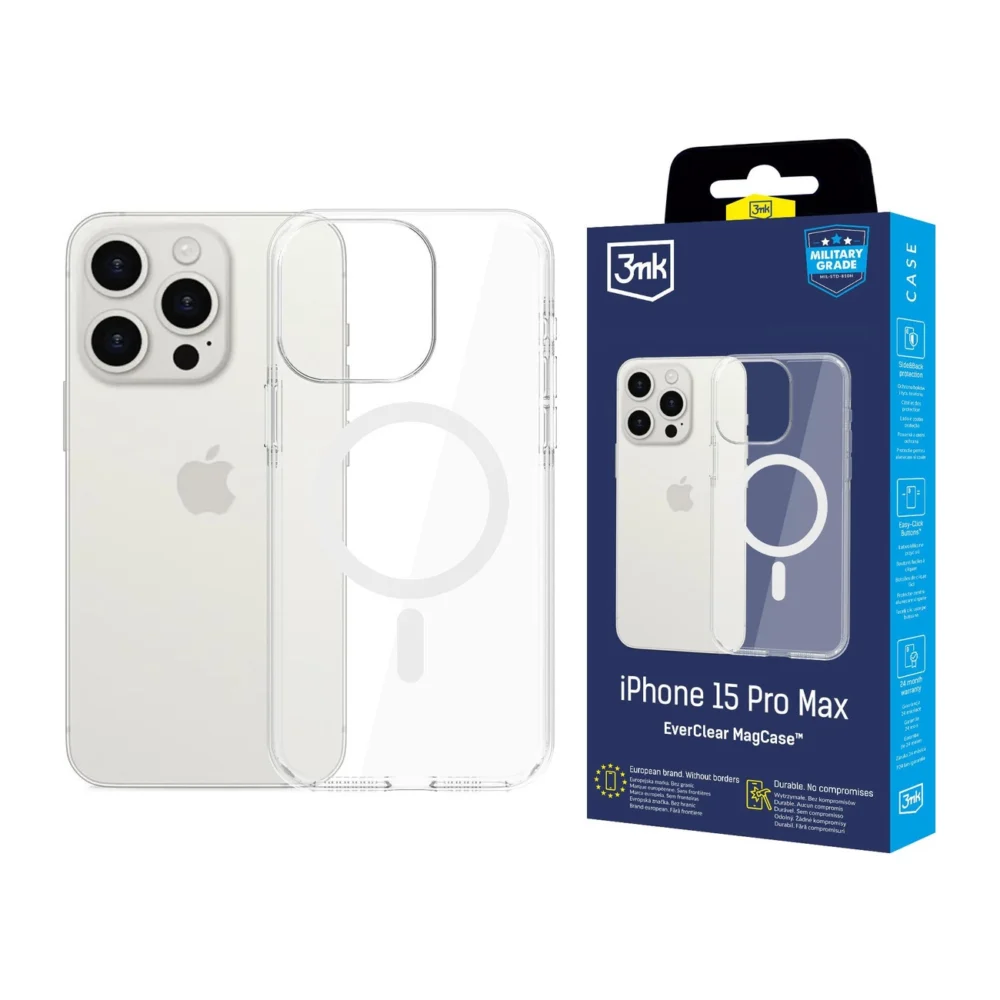 3mk EverClear MagCase for Apple iPhone 15 Pro Max - Transparenteng