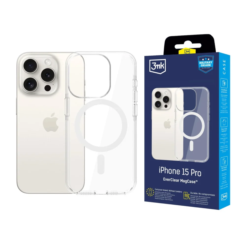 3mk EverClear MagCase for Apple iPhone 15 Pro - Transparenteng