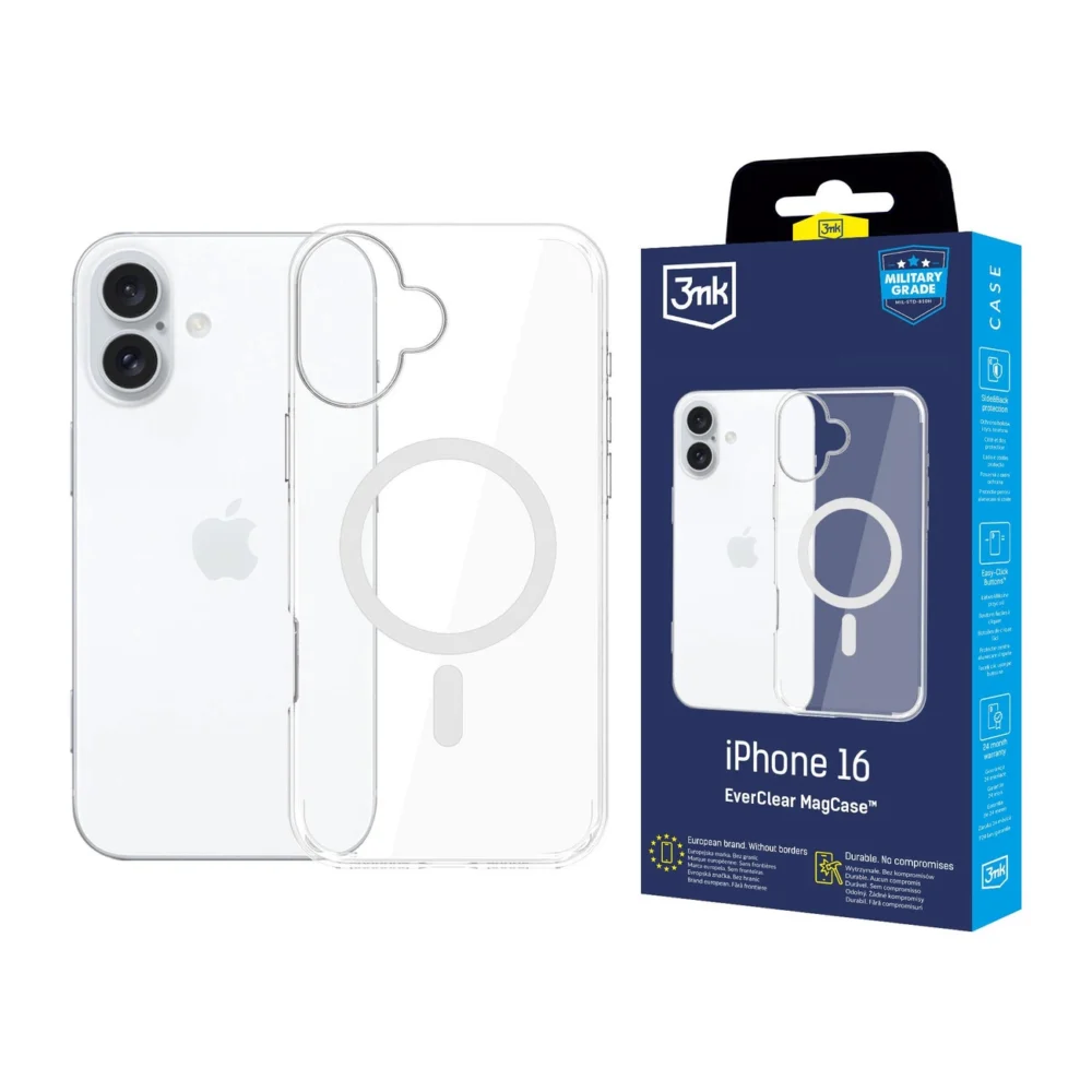 3mk EverClear MagCase for Apple iPhone 16 - transparenteng
