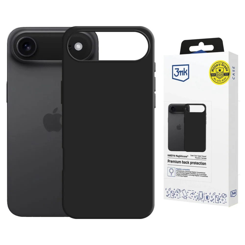 3mk Hardy MagSilicone Case for Apple iPhone 17 Air - Blackeng