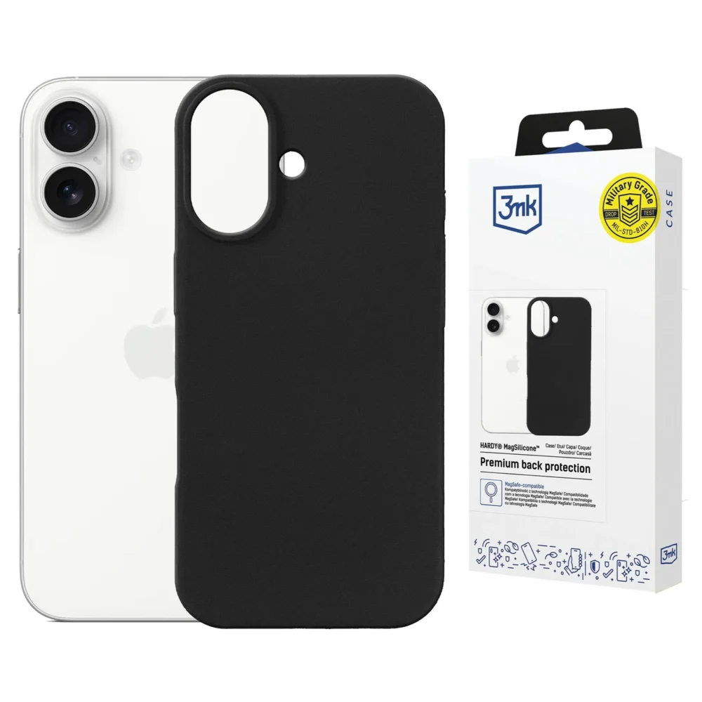 3mk Hardy MagSilicone Case for Apple iPhone 17 - Blackeng