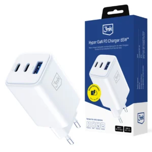 USB-C USB-A 3mk Hyper GaN PD Charger 65W™ - Whiteeng
