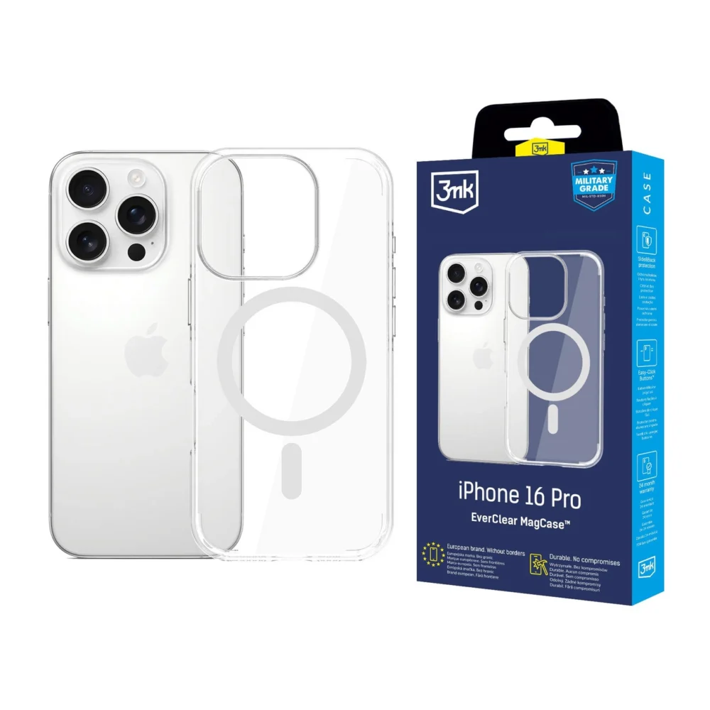 3mk EverClear MagCase for Apple iPhone 16 Pro - transparenteng