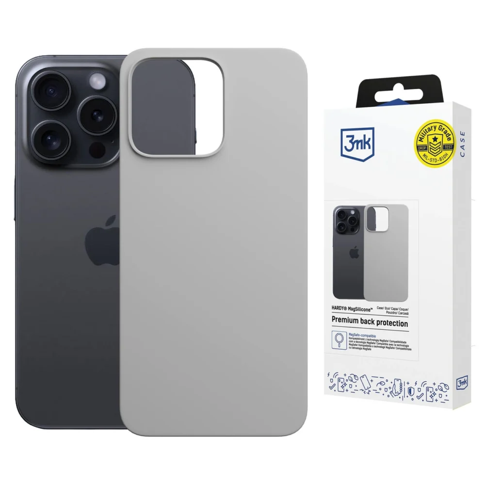 3mk Hardy MagSilicone Case for Apple iPhone 16 Pro Max - Grayeng