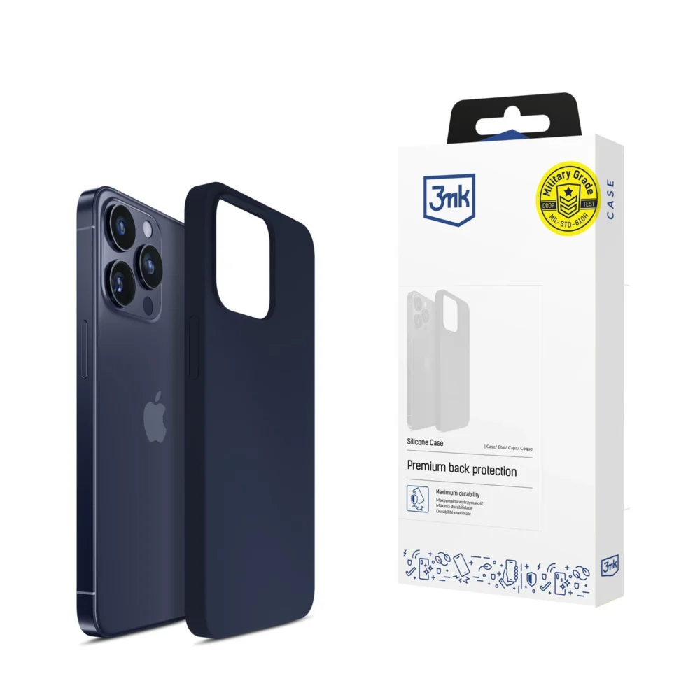 3mk Silicone Case for iPhone 16 Pro Max - Navy Blueeng