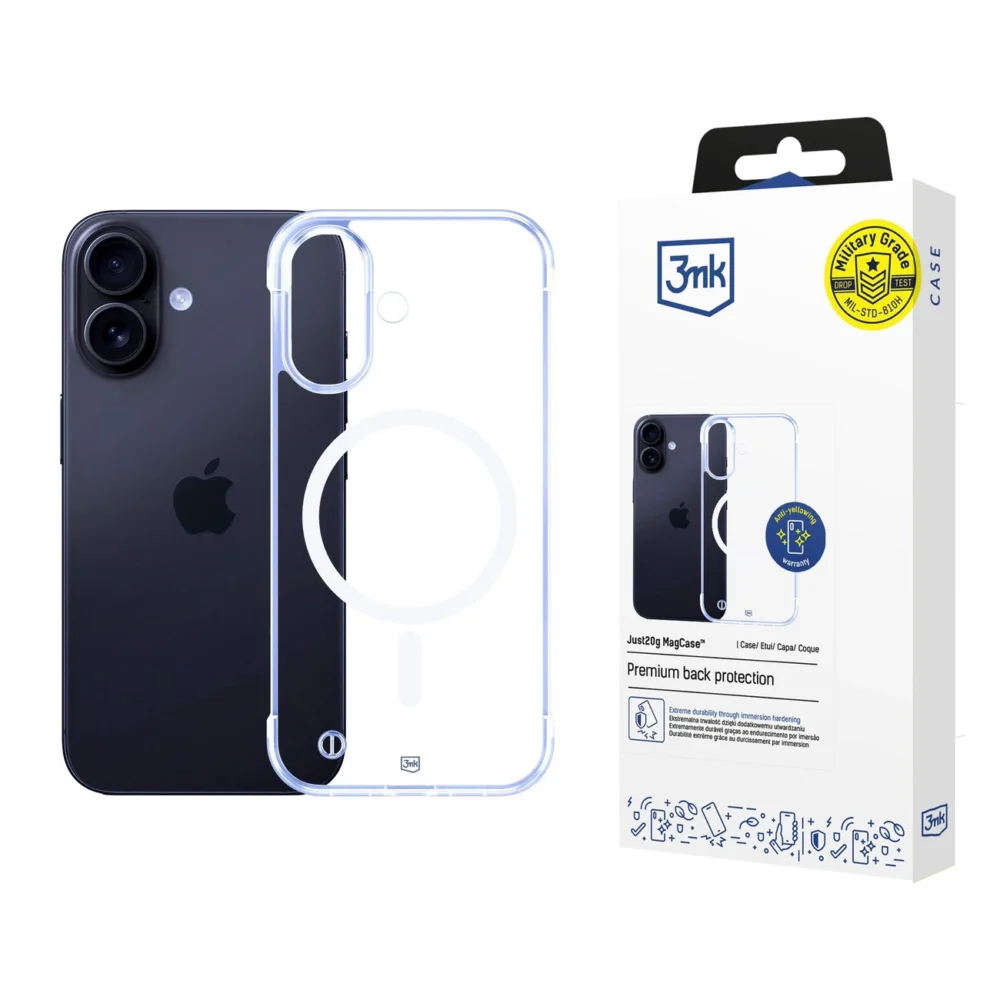 3mk Just20g MagCase for iPhone 16 Plus - transparenteng