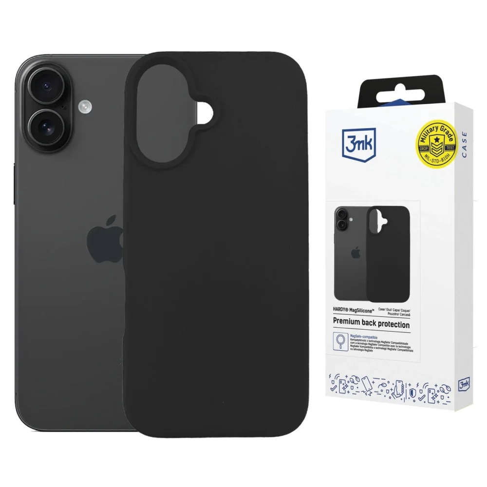 3mk Hardy MagSilicone Case for Apple iPhone 16 - Grayeng