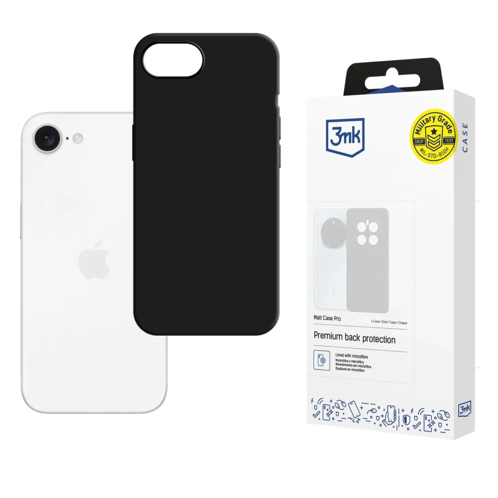 3mk Matt Case Pro for Apple iPhone 16E - Matte Blackeng