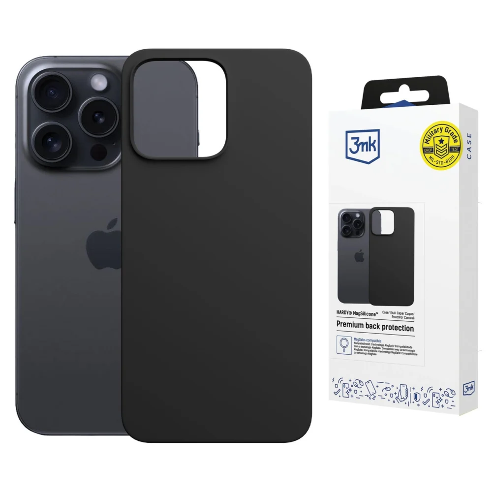 3mk Hardy MagSilicone Case for Apple iPhone 15 Pro - Grayeng