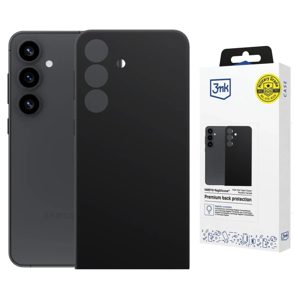 3mk Hardy MagSilicone Case for Samsung Galaxy S24 - Blackeng