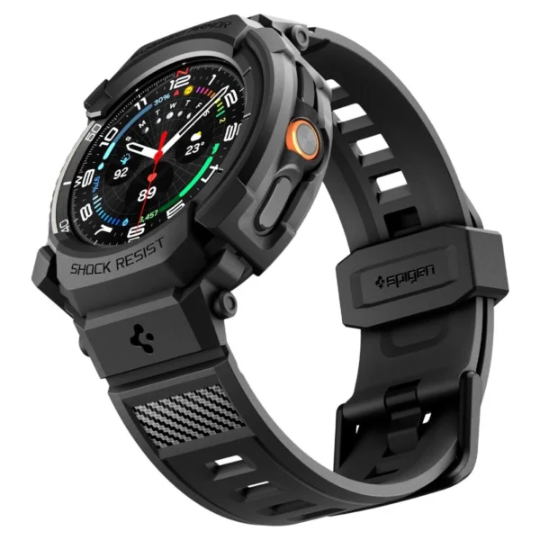 Spigen Rugged Armor Pro Strap for Samsung Galaxy Watch 8 Classic 46mm - Matte Blackeng