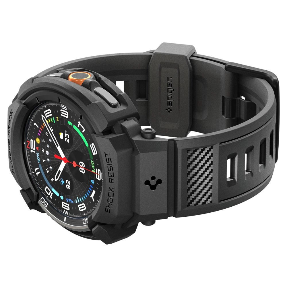 Spigen Rugged Armor Pro Strap for Samsung Galaxy Watch 8 Classic 46mm - Matte Blackeng