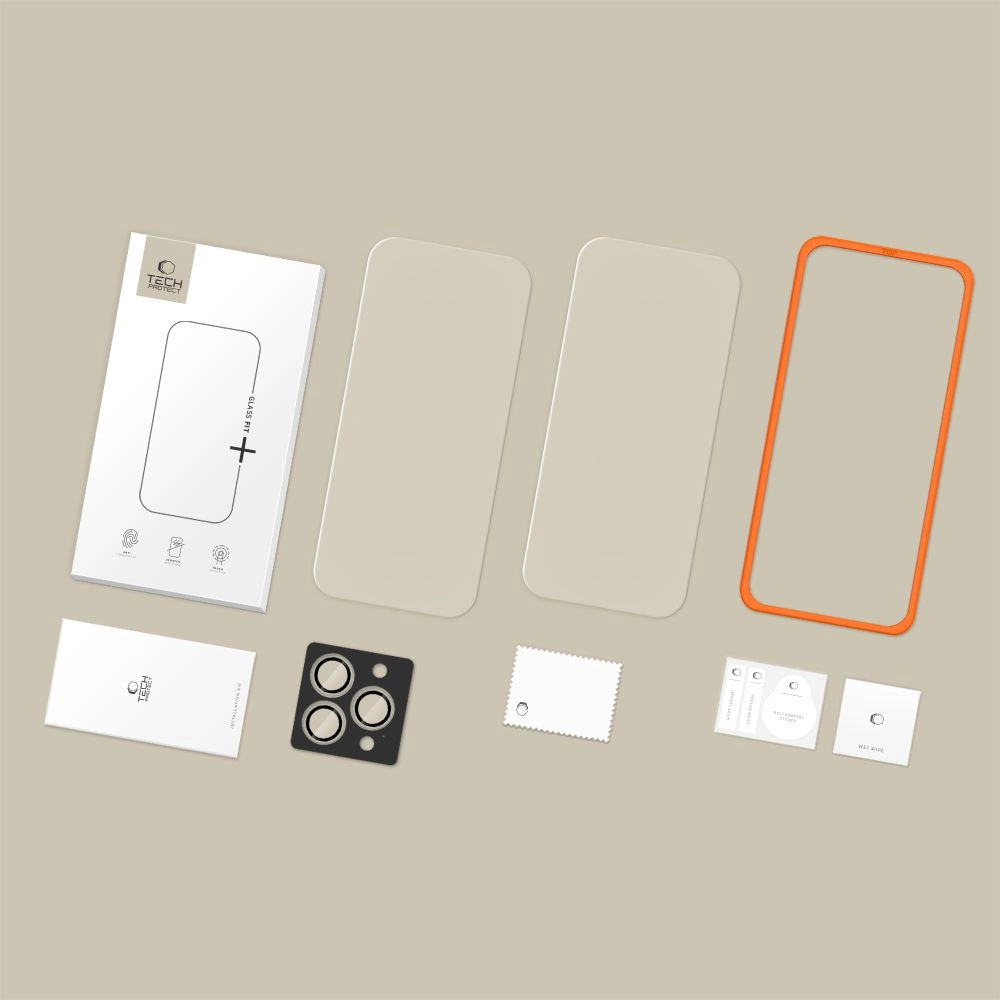 Tech-Protect Easy Set+ 3-pack tempered glass for iPhone 16 Pro / 17 Pro - transparenteng
